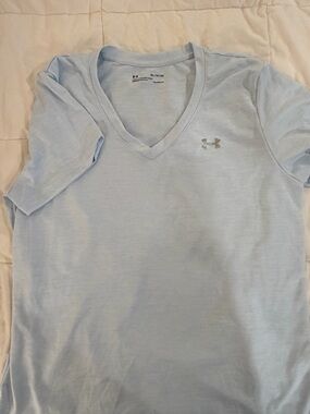 Under Armour Pale Blue V-Neck Performance Tee